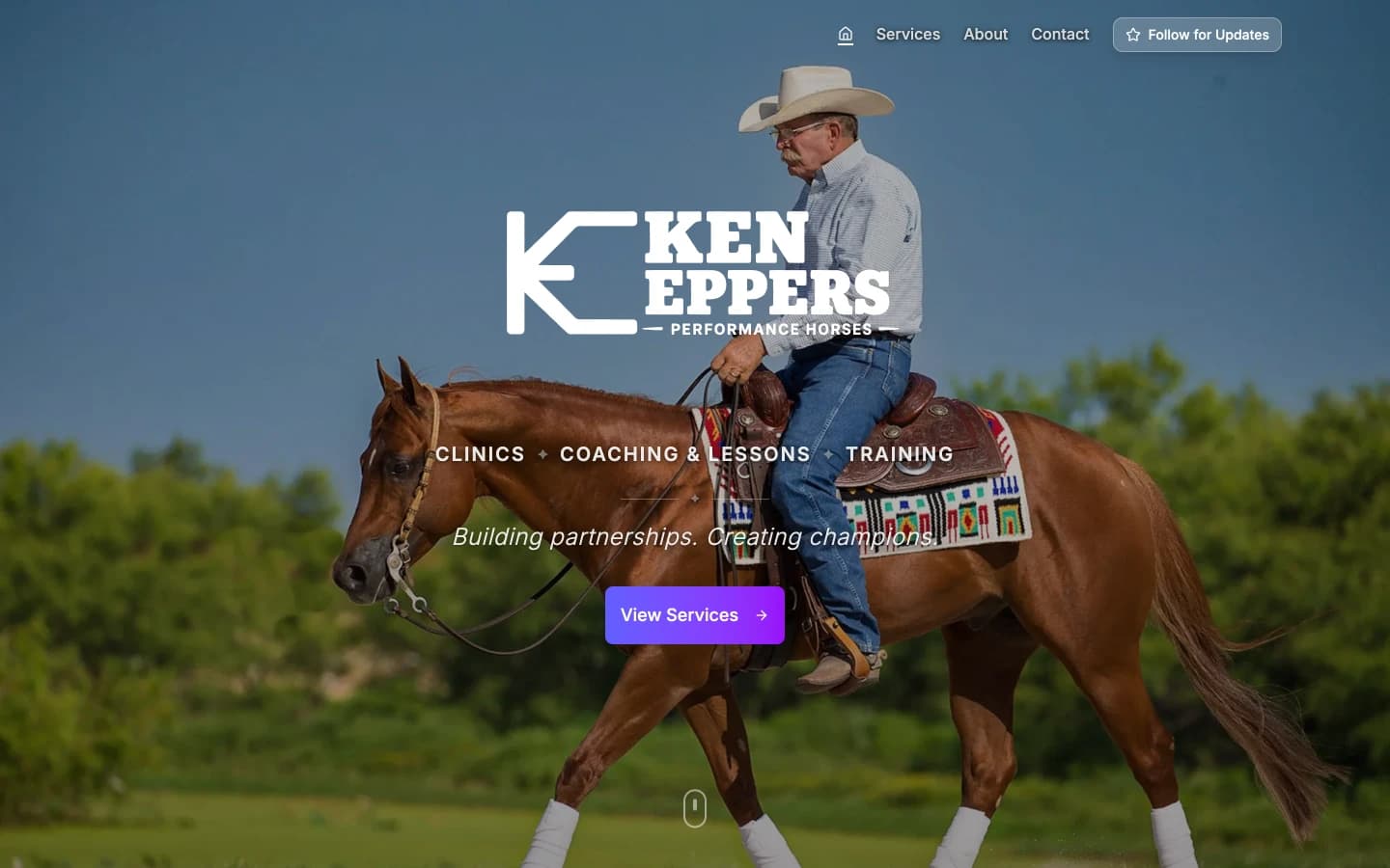 Home page of a ReachEquine site
